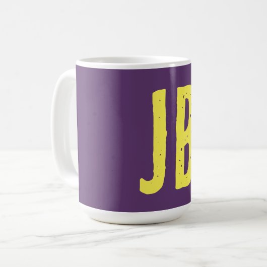 Monogramm Anfangsbuchstaben Indigogelb Minimalisti Kaffeetasse (Vorderseite Links)