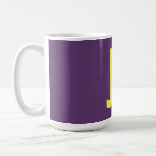 Monogramm Anfangsbuchstaben Indigogelb Minimalisti Kaffeetasse (Links)