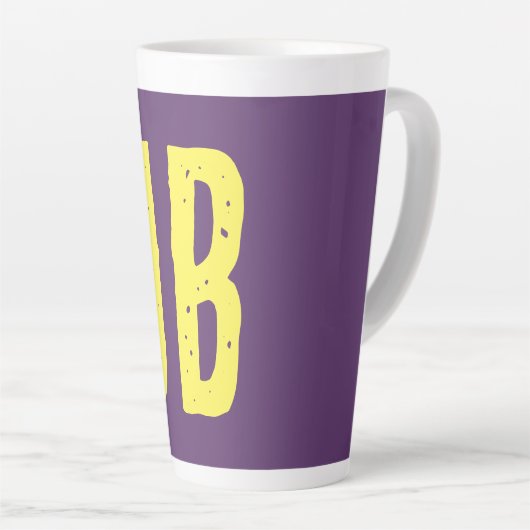 Monogramm Anfangsbuchstaben Indigogelb Minimalisti Milchtasse (Rechte Ecke)