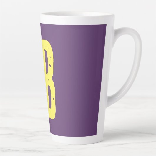 Monogramm Anfangsbuchstaben Indigogelb Minimalisti Milchtasse (Rechts)