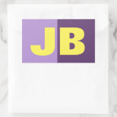 Monogramm Anfangsbuchstaben Indigogelb Minimalisti Rechteckiger Aufkleber (Tasche)