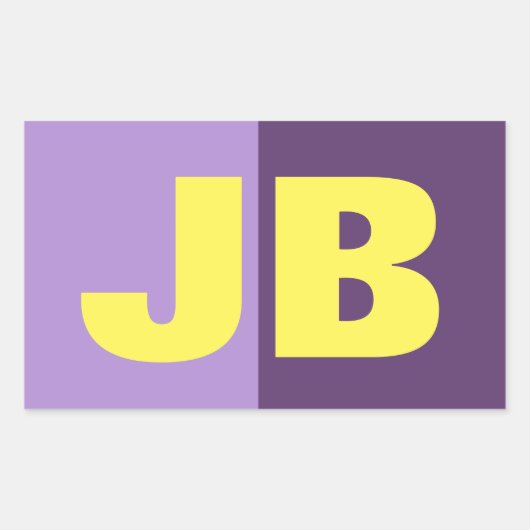 Monogramm Anfangsbuchstaben Indigogelb Minimalisti Rechteckiger Aufkleber (Vorderseite)