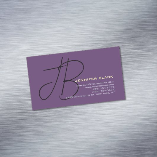 Monogramm Anfangsbuchstaben Indizierung Minimalist Magnetische Visitenkarte (Beispiel)