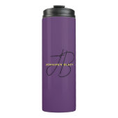 Monogramm Anfangsbuchstaben Indizierung Minimalist Thermosbecher (Vorderseite)