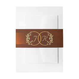 Monogramm-Anfangsbuchstaben - Kupfer Einladungsbanderole