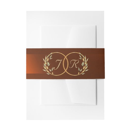 Monogramm-Anfangsbuchstaben - Kupfer Einladungsbanderole (Vorderseite Beispiel)