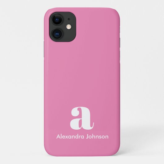 Monogramm Anfangsbuchstaben Minimal Einfach Rosa M Case-Mate iPhone Hülle (Rückseite)