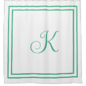 Monogramm Anfangsbuchstaben Mintgrün Weiß Benutzer Duschvorhang (Vorderseite)