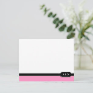 Monogramm Anfangsbuchstaben Moderne Band Rosa Schw Mitteilungskarte