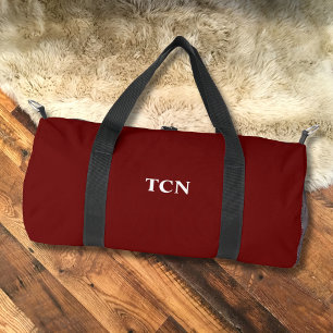 Monogramm Anfangsbuchstaben Name Burgunderrot Dunk Duffle Bag