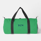 Monogramm Anfangsbuchstaben Name Grün Navy Blau Vo Duffle Bag (Vorderseite)