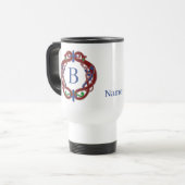 Monogramm Anfangsbuchstaben Name keltisches Design Reisebecher (Vorderseite Links)