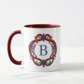 Monogramm Anfangsbuchstaben Name keltisches Design Tasse (Links)