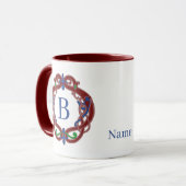 Monogramm Anfangsbuchstaben Name keltisches Design Tasse (Vorderseite Links)