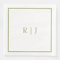 Monogramm Anfangsbuchstaben Name Moosgrün Moderne 