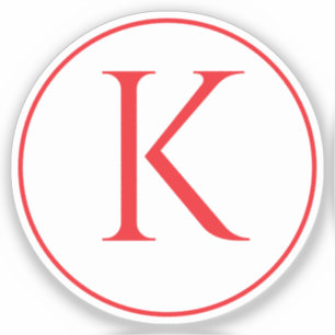 Monogramm Anfangsbuchstaben Name Rot Fetter Buchst Aufkleber