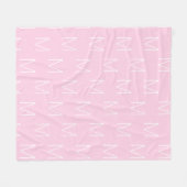 Monogramm Anfangsbuchstaben pink weiß anpassen Fleecedecke (Vorderseite (Horizontal))