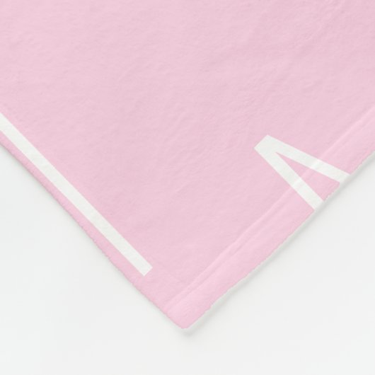 Monogramm Anfangsbuchstaben pink weiß anpassen Fleecedecke (Ecke)