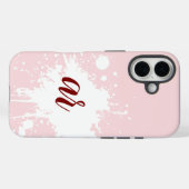 Monogramm Anfangsbuchstaben Puderrosa Weiß Spritze Case-Mate iPhone Hülle (Rückseite (Horizontal))