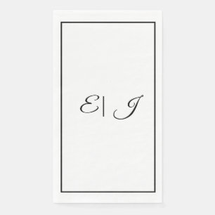 Monogramm Anfangsbuchstaben Retro Schrift Elegante Serviette