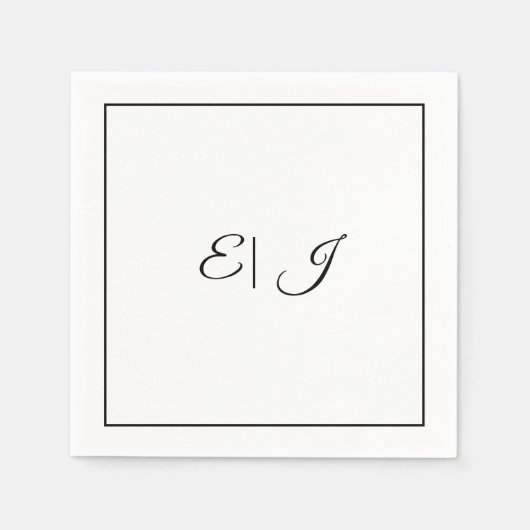 Monogramm Anfangsbuchstaben Retro Schrift Elegante Serviette (Vorderseite)