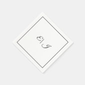 Monogramm Anfangsbuchstaben Retro Schrift Elegante Serviette (Ecke)