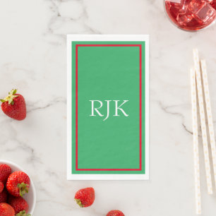 Monogramm Anfangsbuchstaben Rot Grün 2023 Benutzer Serviette