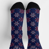Monogramm-Anfangsbuchstaben Rot & Weiß Feuerwerk a Socken (Oben)
