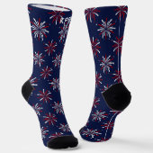 Monogramm-Anfangsbuchstaben Rot & Weiß Feuerwerk a Socken (Gewinkelt)