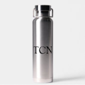 Monogramm Anfangsbuchstaben Schwarz Silber Weiß Ge Trinkflasche (Rückseite)