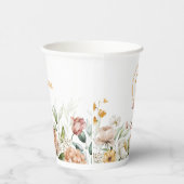 Monogramm, Anfangsbuchstaben und Name, Blumengrenz Pappbecher (Rechts)