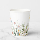 Monogramm, Anfangsbuchstaben und Name, Blumengrenz Pappbecher (Rechts)