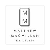 Monogramm Anfangsbuchstaben und Name Ex libris Bib Gummistempel (Prägung)