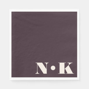 Monogramm Anfangsbuchstaben Winterpflaume Benutzer Serviette