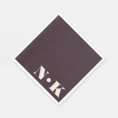 Monogramm Anfangsbuchstaben Winterpflaume Benutzer Serviette (Ecke)
