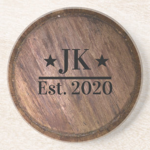 Monogramm AnfangsFamilienname Rustikale Imitate Ho Getränkeuntersetzer