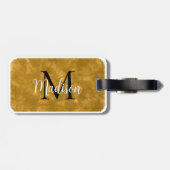 Monogramm Anfangsfarbe Individuelle Name Orange Wa Gepäckanhänger (Rückseite horizontal)