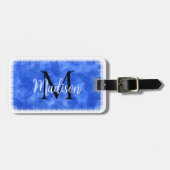 Monogramm Anfangsfarbstoff Individuelle Name Blue  Gepäckanhänger (Vorderseite horizontal)
