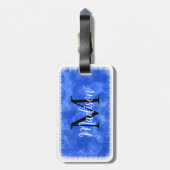 Monogramm Anfangsfarbstoff Individuelle Name Blue  Gepäckanhänger (Rückseite vertikal)