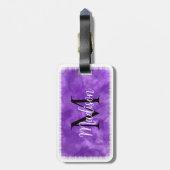 Monogramm Anfangsfarbstoff Lila Individuelle Name Gepäckanhänger (Rückseite vertikal)