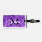 Monogramm Anfangsfarbstoff Lila Individuelle Name Gepäckanhänger (Rückseite horizontal)