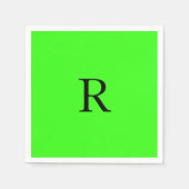 Monogramm Anfangsfarbstoff Neon Green Bright Brigh Serviette (Vorderseite)