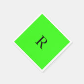 Monogramm Anfangsfarbstoff Neon Green Bright Brigh Serviette (Ecke)