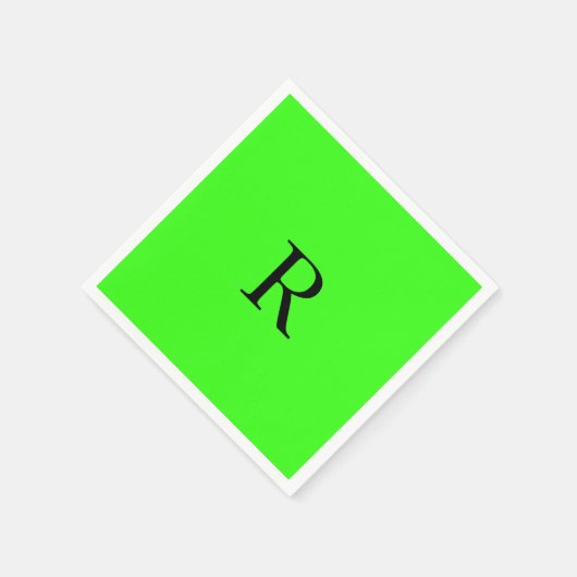 Monogramm Anfangsfarbstoff Neon Green Bright Brigh Serviette (Ecke)