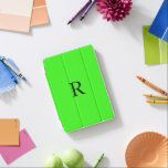 Monogramm Anfangsfarbstoff Neon Green Solid Color  iPad Mini Hülle<br><div class="desc">Mit Textvorlage für Monogramm erste und elegante solide Farbe neon grüne Hintergrund.</div>