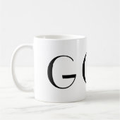 Monogramm Anfangsg schwarze u. weiße moderne Kaffeetasse (Links)