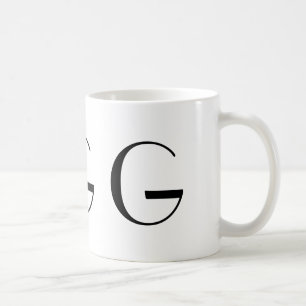 Monogramm Anfangsg schwarze u. weiße moderne Kaffeetasse