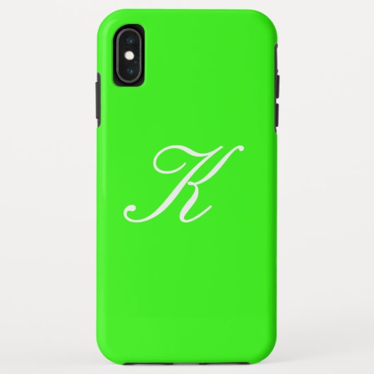 Monogramm-Anfangsgrüner Normallack-Neonhintergrund Case-Mate iPhone Hülle (Rückseite)