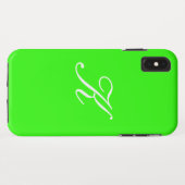 Monogramm-Anfangsgrüner Normallack-Neonhintergrund Case-Mate iPhone Hülle (Rückseite (Horizontal))