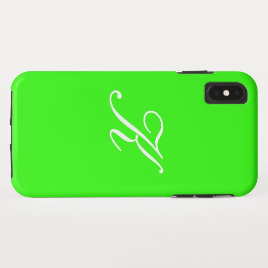Monogramm-Anfangsgrüner Normallack-Neonhintergrund Case-Mate iPhone Hülle (Rückseite (Horizontal))